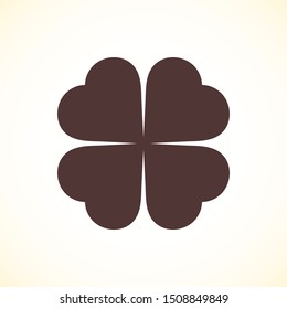 Leaf clover vector icon. Patrick symbol. Ecology concept.