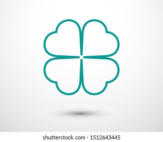 Leaf clover vector icon. Patrick symbol. Ecology concept.