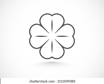 Leaf clover vector icon. Patrick symbol. Ecology concept.