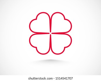 Leaf clover vector icon. Patrick symbol. Ecology concept.