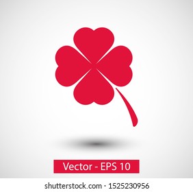 Leaf clover vector icon. Patrick symbol. Ecology concept.