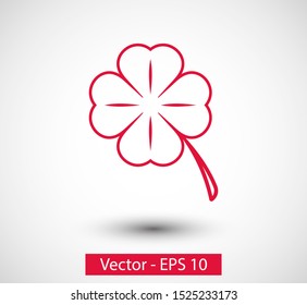 Leaf clover vector icon. Patrick symbol. Ecology concept.