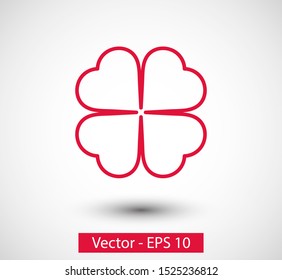 Leaf clover vector icon. Patrick symbol. Ecology concept.