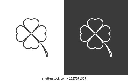 Leaf clover vector icon. Patrick symbol. Ecology concept.