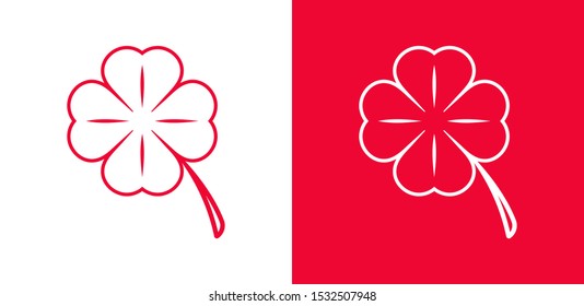 Leaf clover vector icon. Patrick symbol. Ecology concept.