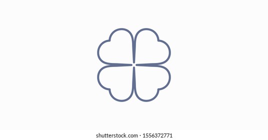 Leaf clover vector icon. Patrick symbol. Ecology concept.