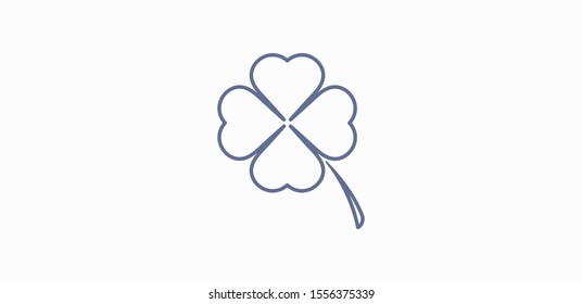 Leaf clover vector icon. Patrick symbol. Ecology concept.