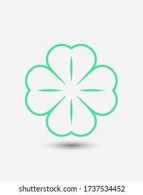 Leaf clover vector icon. Patrick symbol. Ecology concept.