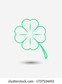 Leaf clover vector icon. Patrick symbol. Ecology concept.