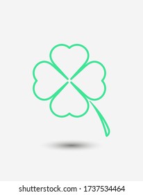 Leaf clover vector icon. Patrick symbol. Ecology concept.