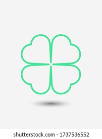 Leaf clover vector icon. Patrick symbol. Ecology concept.
