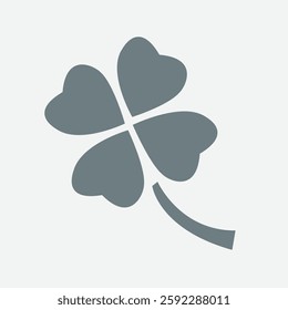 Leaf clover vector icon, symbol of luck, nature, green, charm.
