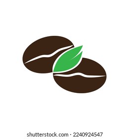 leaf and coffe icon vector illustration template design