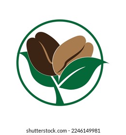 leaf and coffe icon vector illustration template design