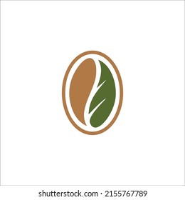 leaf and coffee bean logo vector