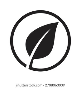 Blatt mit Zahnrad Symbol Design-Konzept für grüne Technologie nachhaltige Prozess Umwelttechnik Öko-Lösung
