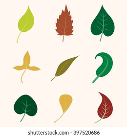 Leaf collection. Leaf icons