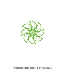 leaf with color gradations logo template