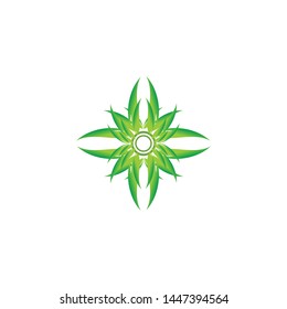 leaf with color gradations logo template