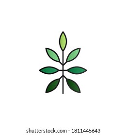 Leaf color gradient vector icon