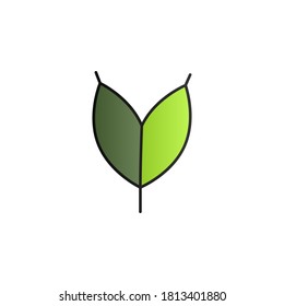 Leaf color gradient vector icon