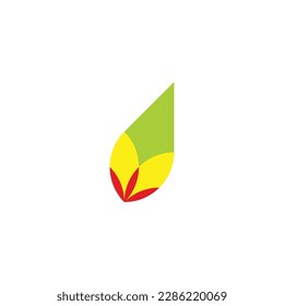 Leaf, colorful geometric symbol simple logo vector