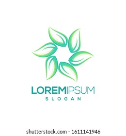 leaf colorful gradient logo design