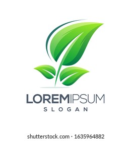leaf colorful gradient logo design