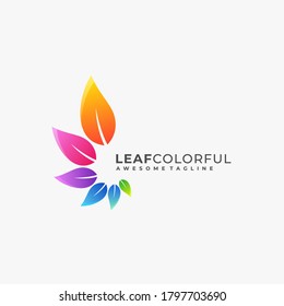 Logo del Vector de Ilustración de color de hoja.