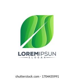 leaf colorful logo design template