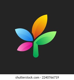 Leaf colorful Logo design. vector design and company logo, for your business