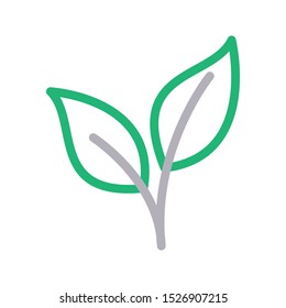 leaf colour line vector icon