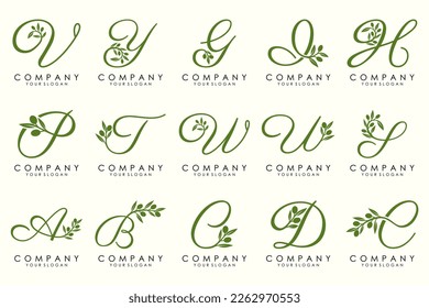 Blatt kombiniert mit Logo-Design und Symbolsatz