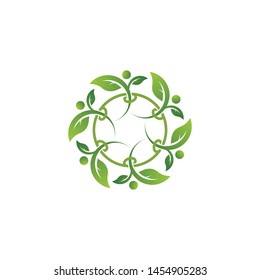 leaf and community logo template