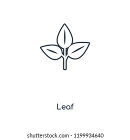 Leaf concept line icon. Linear Leaf concept outline symbol design. This simple element illustration can be used for web and mobile UI/UX.