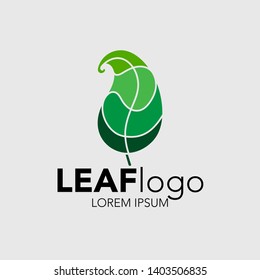 leaf concept logo, with visual leaves and soft lines
