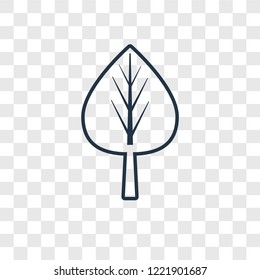 Leaf concept vector linear icon isolated on transparent background, Leaf concept transparency concept in outline style