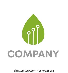 leaf connection logo icon design template sign