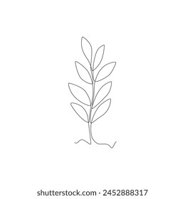 Leaf continuous line drawing element. leaf ornament continuous line. vector eps 10. 