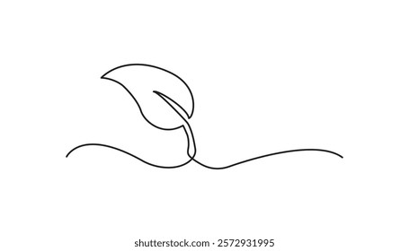 leaf continuous one line drawing art