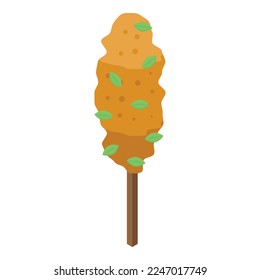 Leaf corn dog icon isometric vector. Corndog food. Sausage american