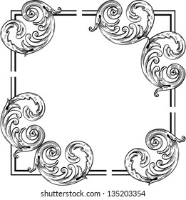 Leaf corner elements isolaed on white