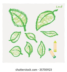 A leaf of the crayon