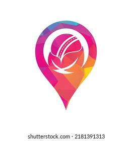 Leaf cricket gps shape concept vector logo design. Unique cricket and organic logotype design template.