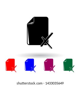 leaf with a cross multi color icon. Elements of education set. Simple icon for websites, web design, mobile app, info graphics
