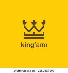 leaf and crown for farm and agriculture logo