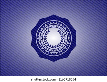 leaf crown icon with denim texture
