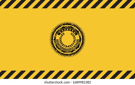 emblema del signo de advertencia de la corona de hoja. Ilustración vectorial. Detallado.