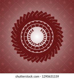 leaf crown icon inside badge with red background