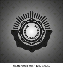 leaf crown icon inside black emblem. Vintage.
